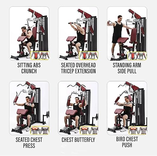 MF Three-Station Home Gym with 72kg Weight Stack