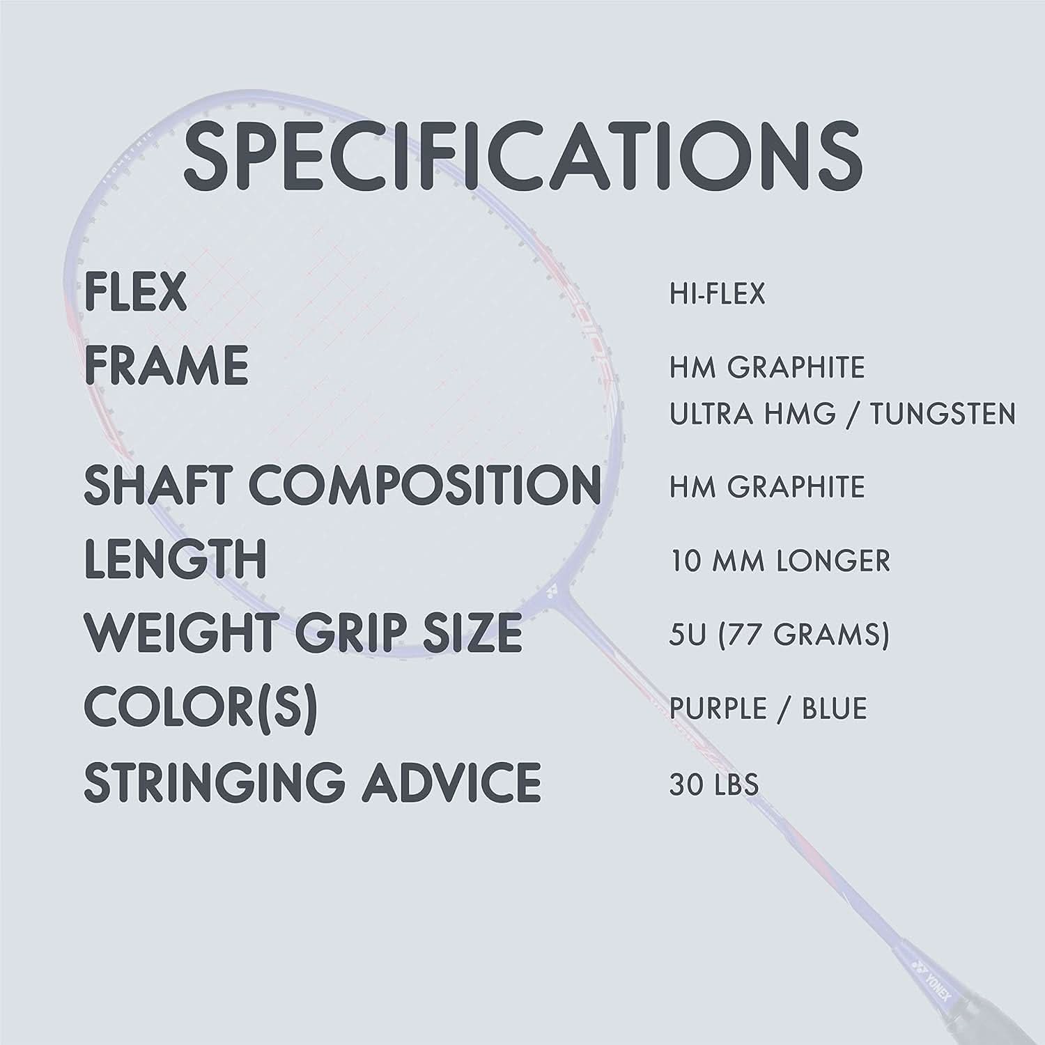 Yonex Voltric Lite 25i Badminton Racket, Strung