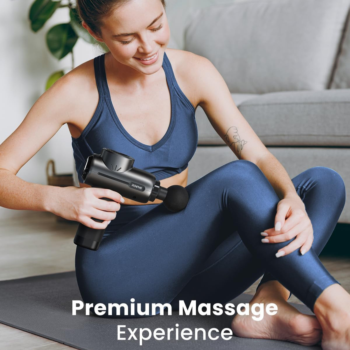 Renpho Active Massage Gun with Heat Deep Tissue Muscle, Handheld Body Massager
