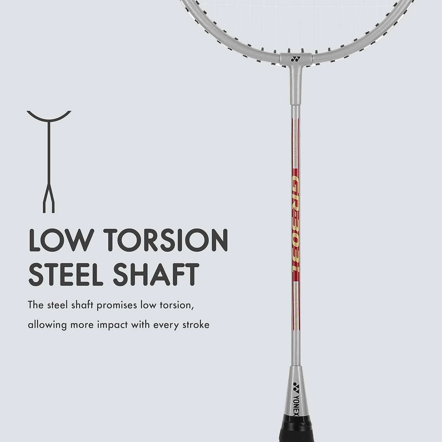 YONEX GR 303i Silver Badminton Racket, Strung