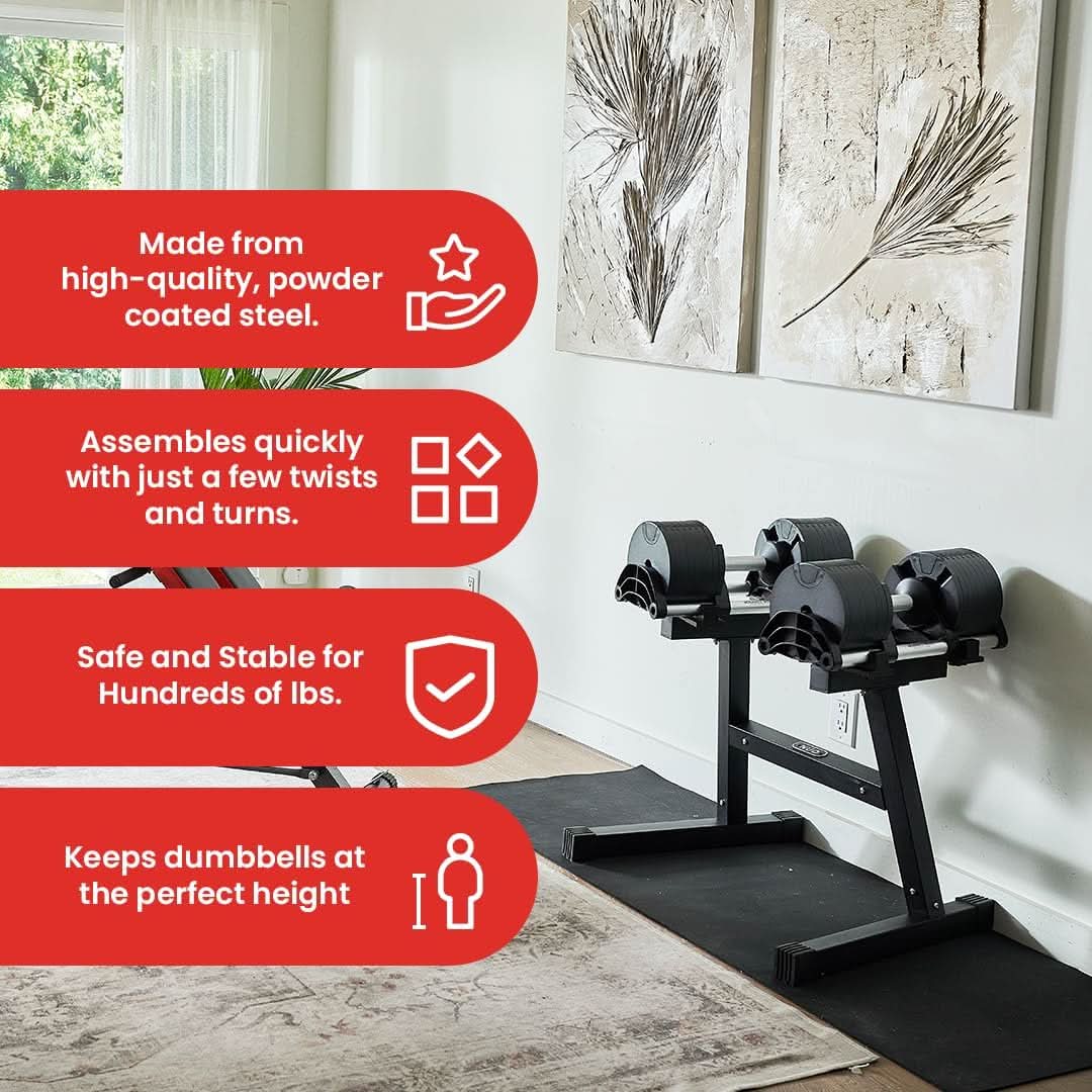 Level Fitness Adjustable Dumbbell Rack Stand For Home Gym