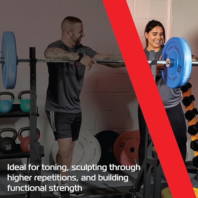 Harley Fitness 7 Ft Olympic Bar with Tri Grip Black Olympic Plates Set | 160 kg