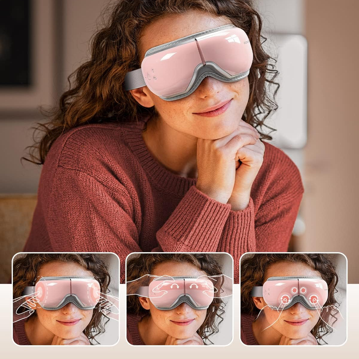 Renpho Eye Massager with Heat & Bluetooth Music, Rechargeable Eye Care Machine with 5 Modes, Black