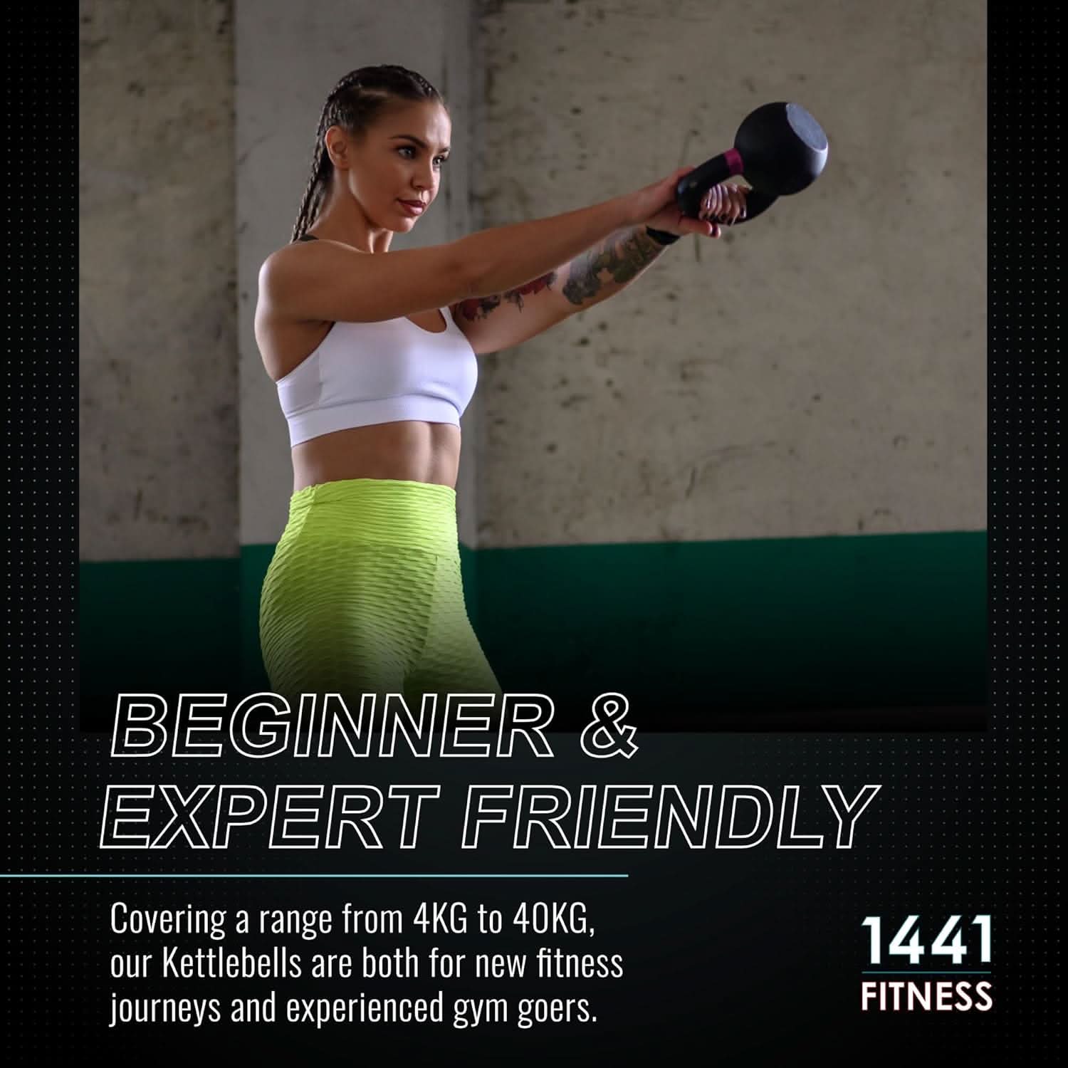 1441 Fitness Powder Coated Cast Iron KettleBell - (KG)