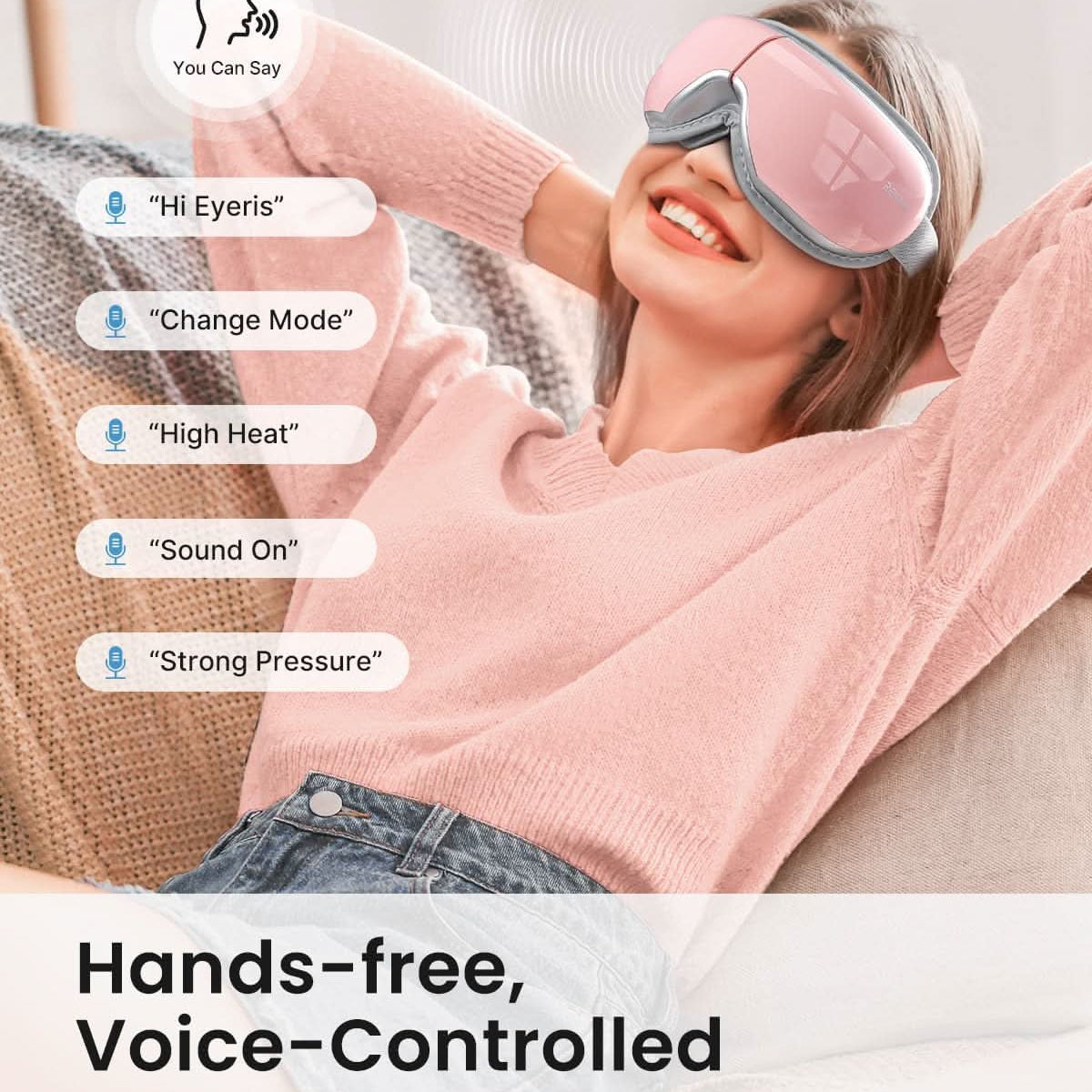 Renpho Eye Massager with Heat & Bluetooth Music, Rechargeable Eye Care Machine with 5 Modes, Black