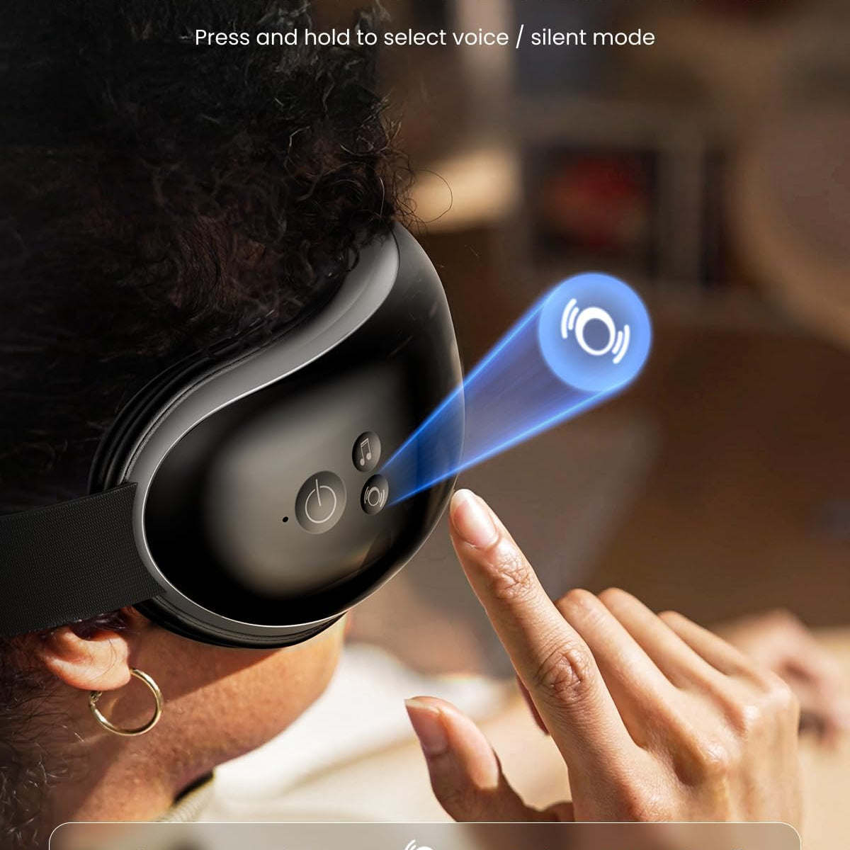 Renpho Eye Massager with Heat & Bluetooth Music, Rechargeable Eye Care Machine with 5 Modes, Black