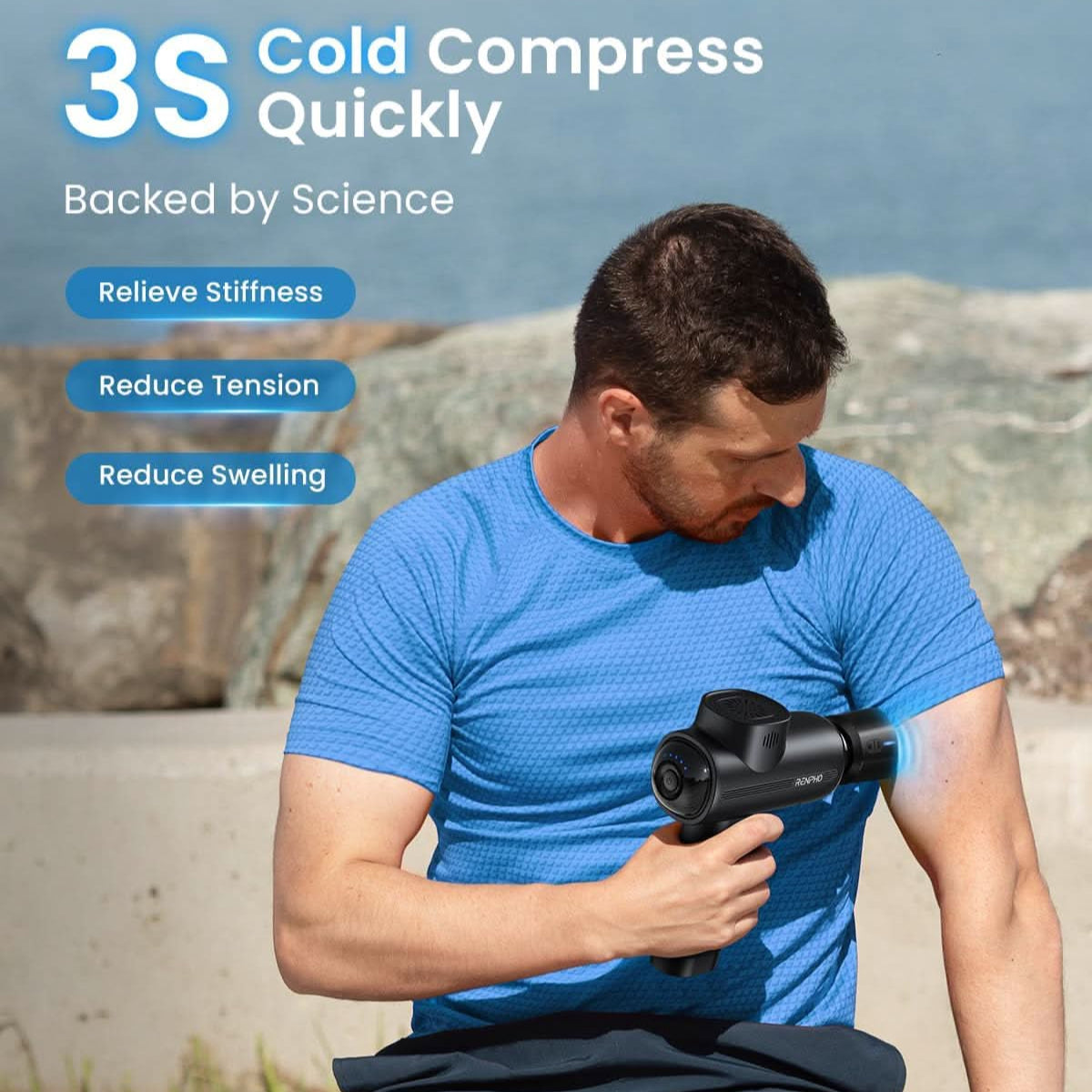 RENPHO Massage Gun with Heat and Cold Head, Muscle Massage Gun Deep Tissue for Athletes, Handheld Deep Tissue Massager Gun with Carry Case, Body Massager for Neck and Back Pain Relief