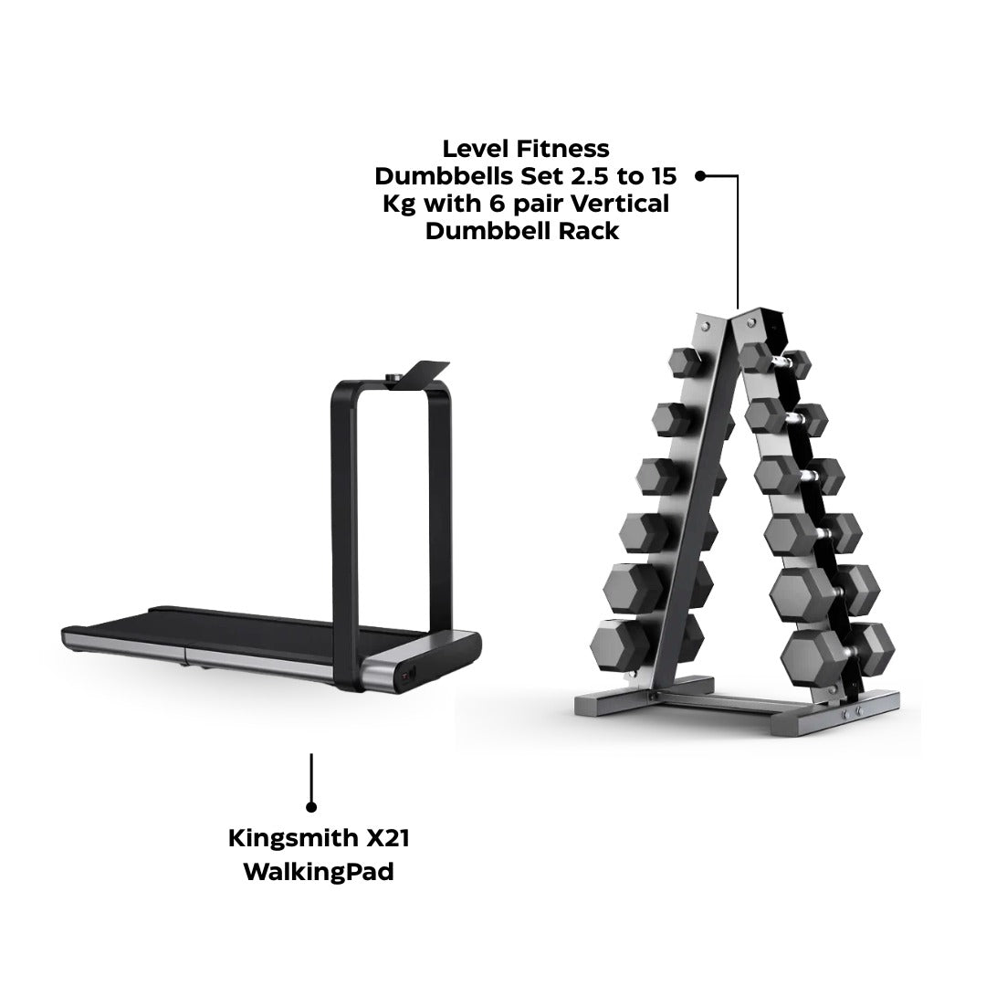 Combo | Kingsmith X21 Walkingpad Treadmill with Dumbbell Combo