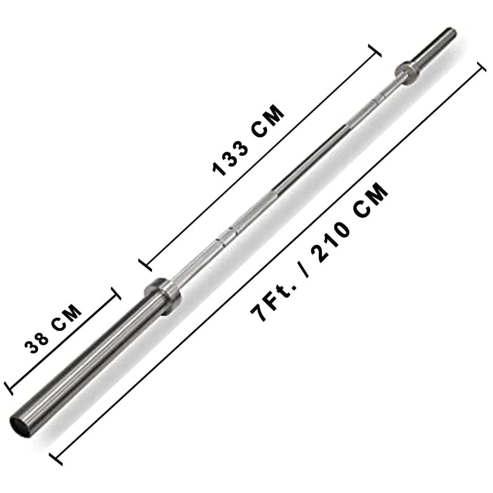 Combo 1441 Fitness 7 Ft Olympic Bar with Rubber Bumper Plates - 120 KG Set