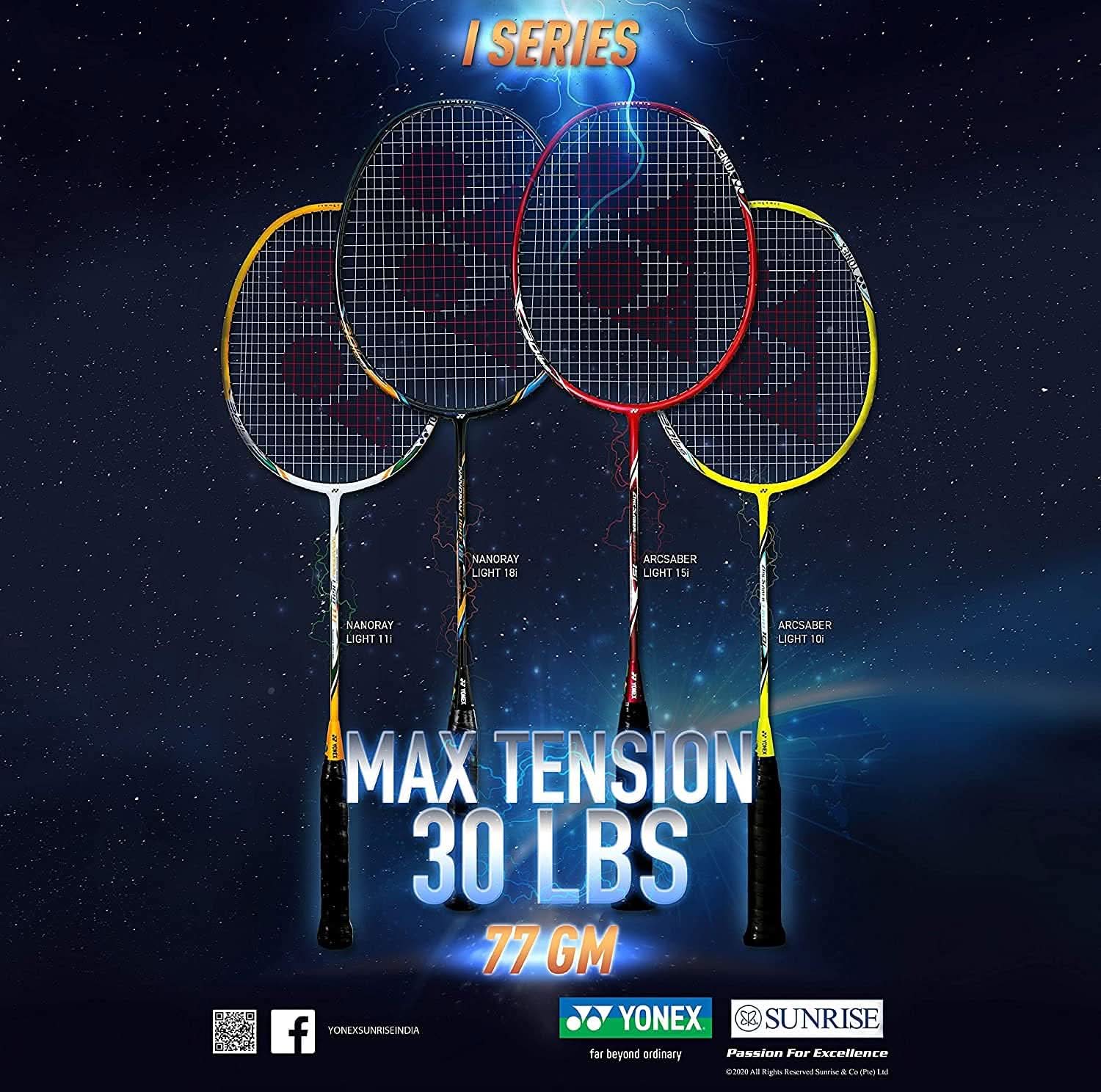Yonex Nanoray 18i Graphite Badminton Racket, Strung