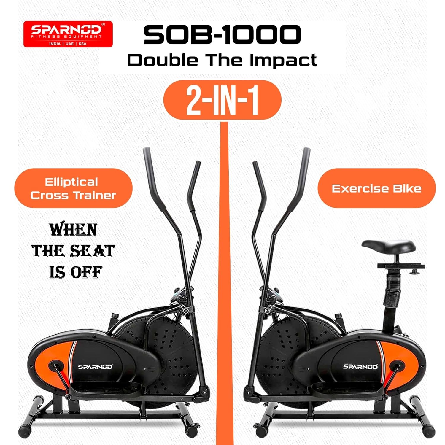 Sparnod Fitness Elliptical Cross Trainer Cycle, SOB-1000