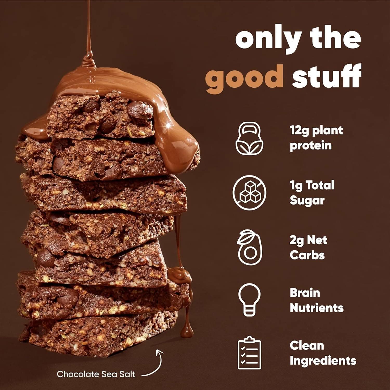 IQBAR Brain and Body Keto Protein Bars - Almond Butter Chip Keto Bars - 12-Count Energy Bars - Low Carb Protein Bars - High Fiber Vegan Bars and Low Sugar Meal Replacement Bars - Vegan Snacks