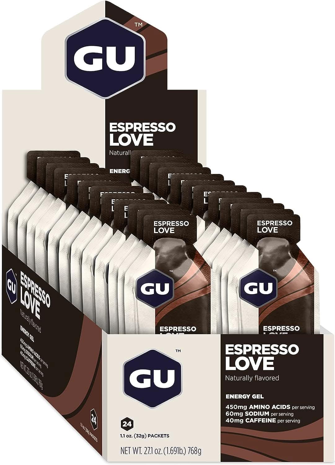 GU Energy Original Sports Nutrition Energy Gel (24 Count) Espresso Love