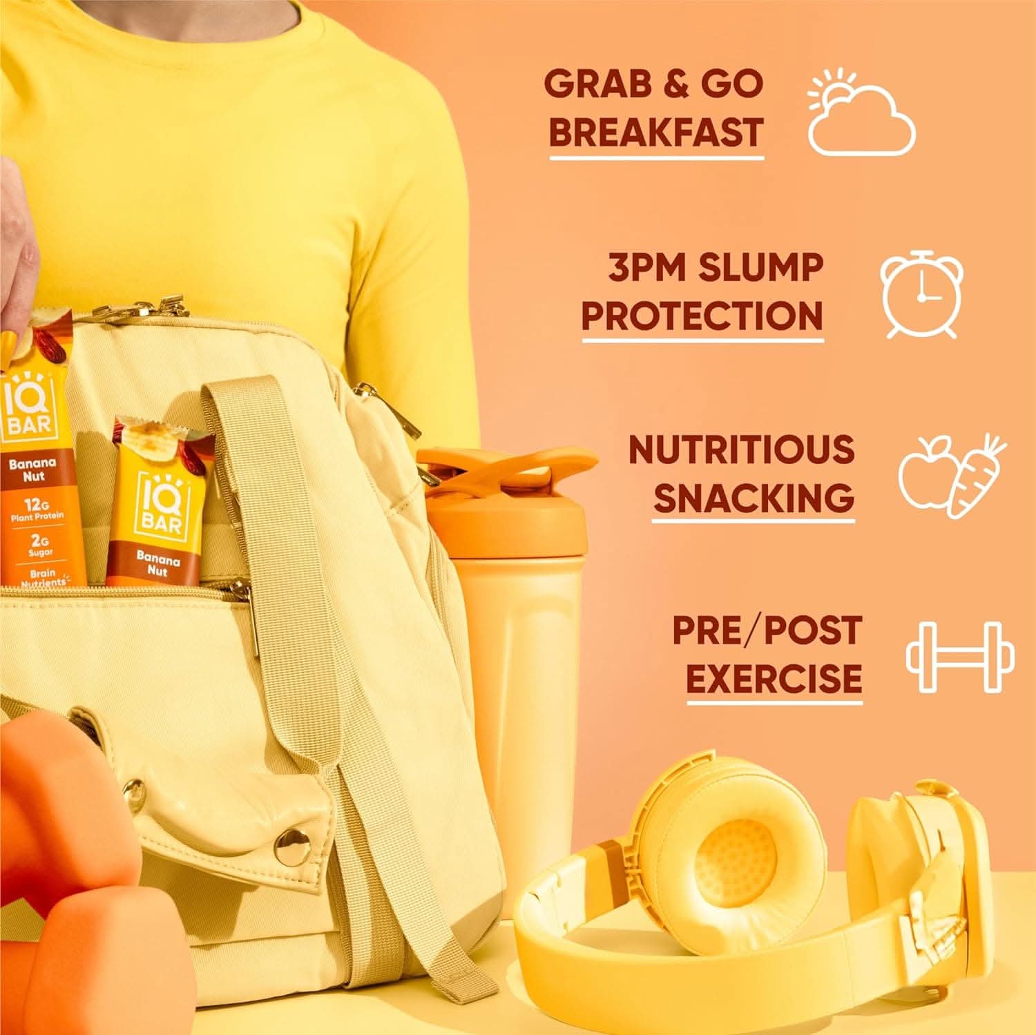 IQBAR Brain and Body Keto Protein Bars - Banana Nut Keto Bars - 12-Count Energy Bars - Low Carb Protein Bars - High Fiber Vegan Bars and Low Sugar Meal Replacement Bars - Vegan Snacks