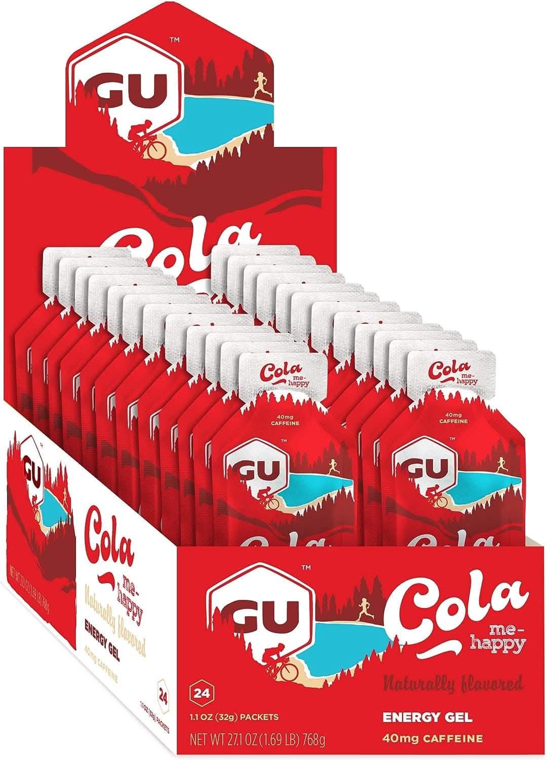 GU Energy Original Sports Nutrition Energy Gel (24 Count) Cola Me Happy