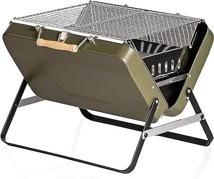 Kenluck Grill Celebration, Portable Barbeque Grill Olive Matte Green
