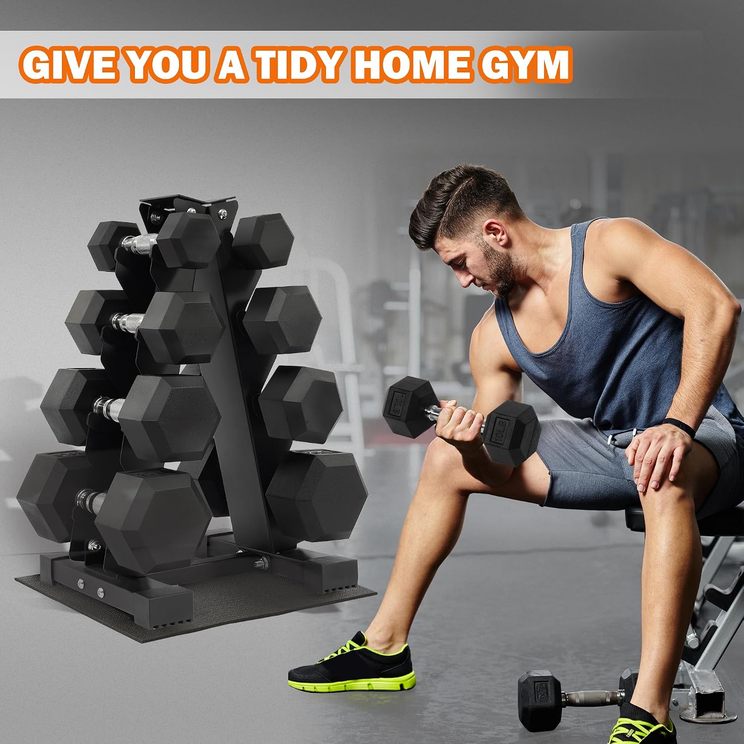 Level Fitness 4 Tier A-Frame Dumbbell Weight Rack