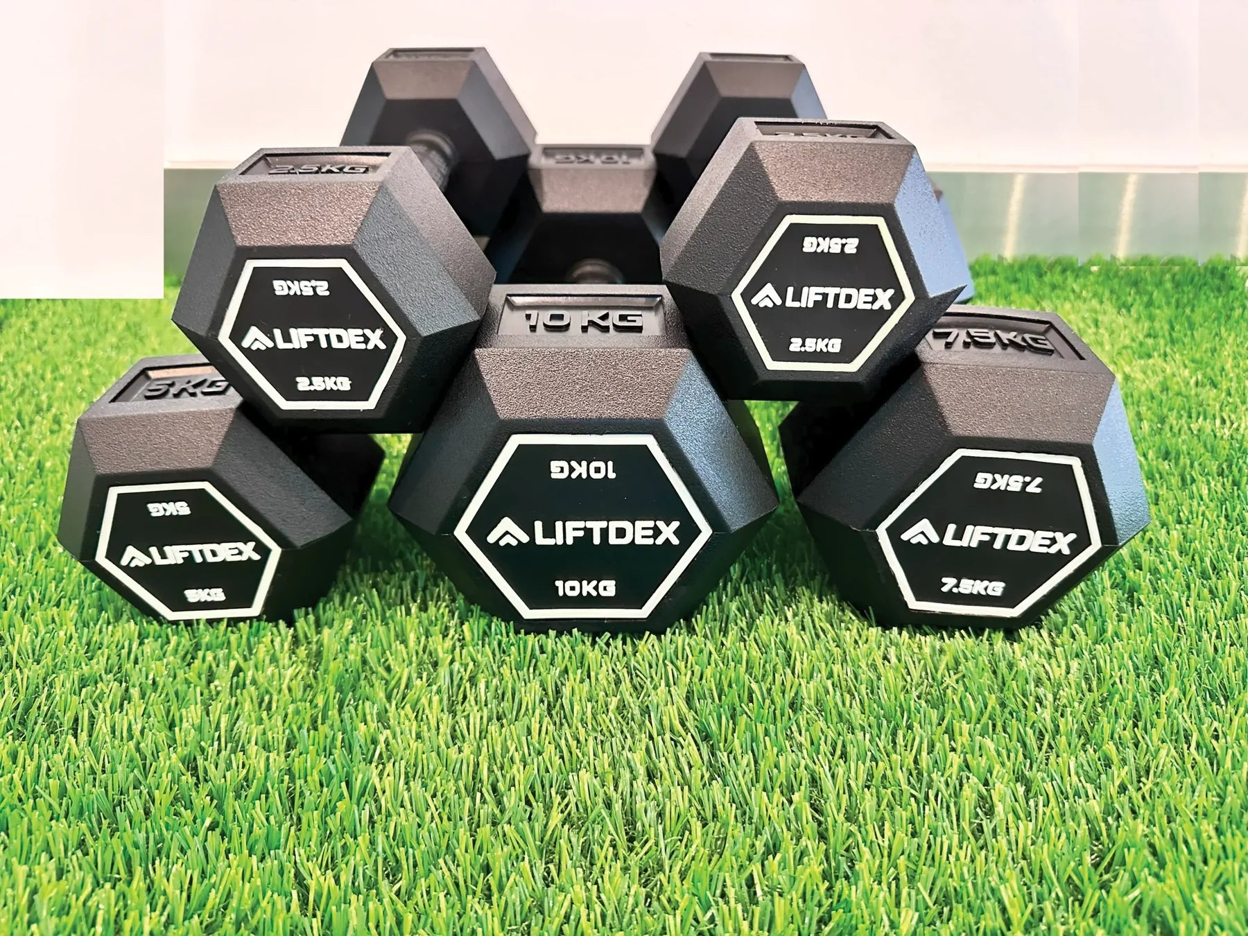Liftdex Rubber Coated Dumbbell Set (2.5kg–45kg)