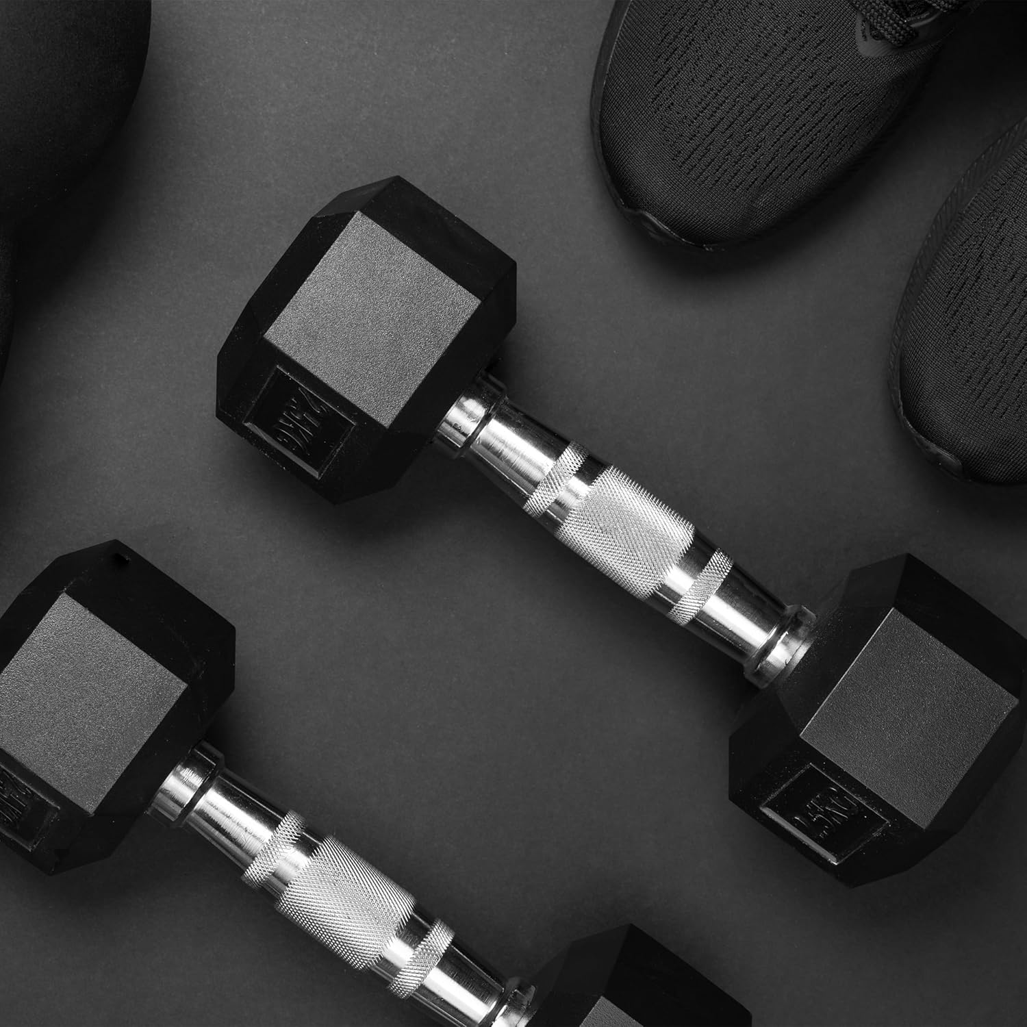 Level Fitness Dumbbells Set 2.5 to 15 Kg with 6 pair Vertical Dumbbell Rack Strength Training Equipment with Adjustable Bench for Bench Press (Optional) | Combo