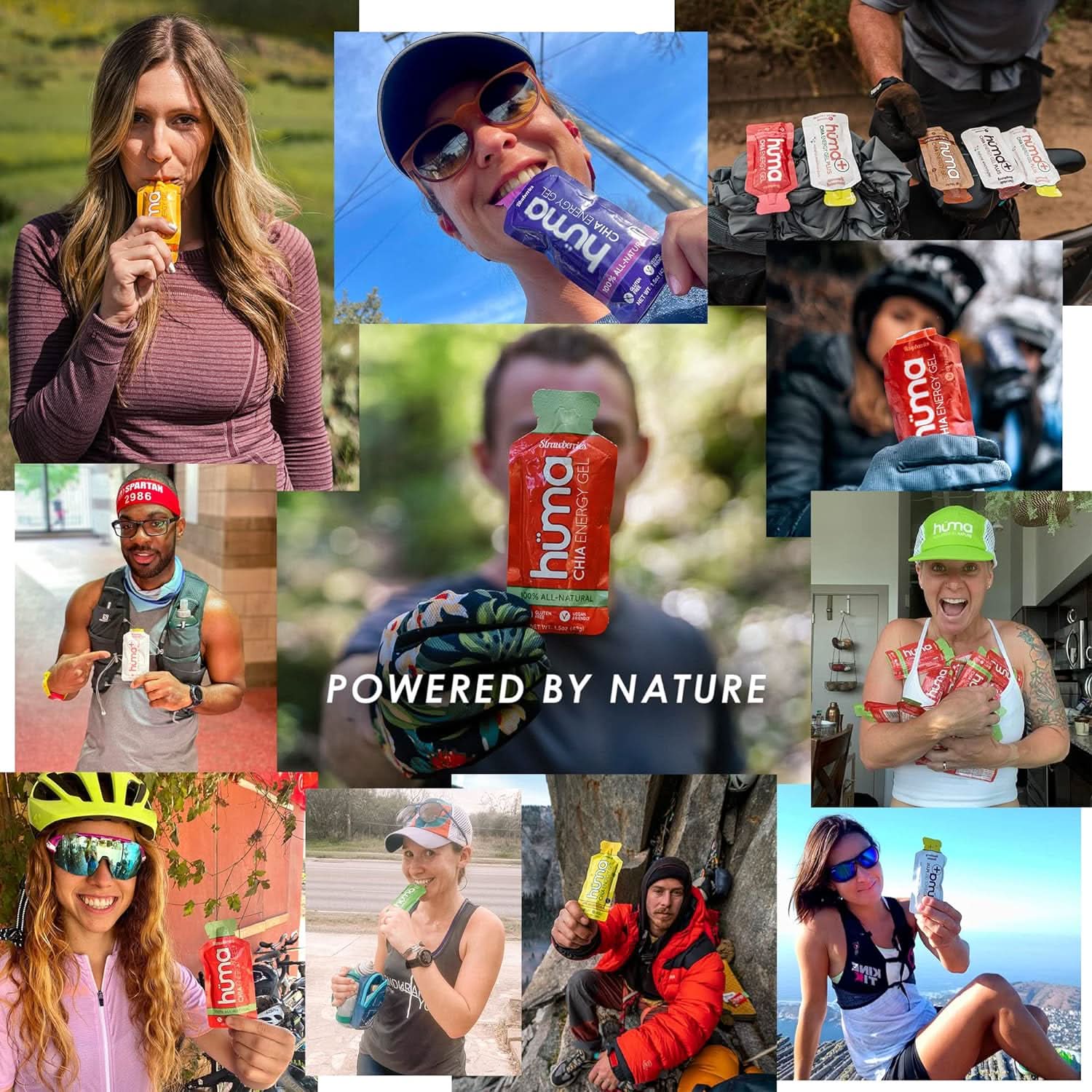 Huma Chia Energy Gel - 9 count x 43g - 21gr Carbs, 105mg Sodium, 100% All Natural, Vegan, Gluten Free, Caffeine Free, No Stomach Problems, Great Taste, Easy Digestion