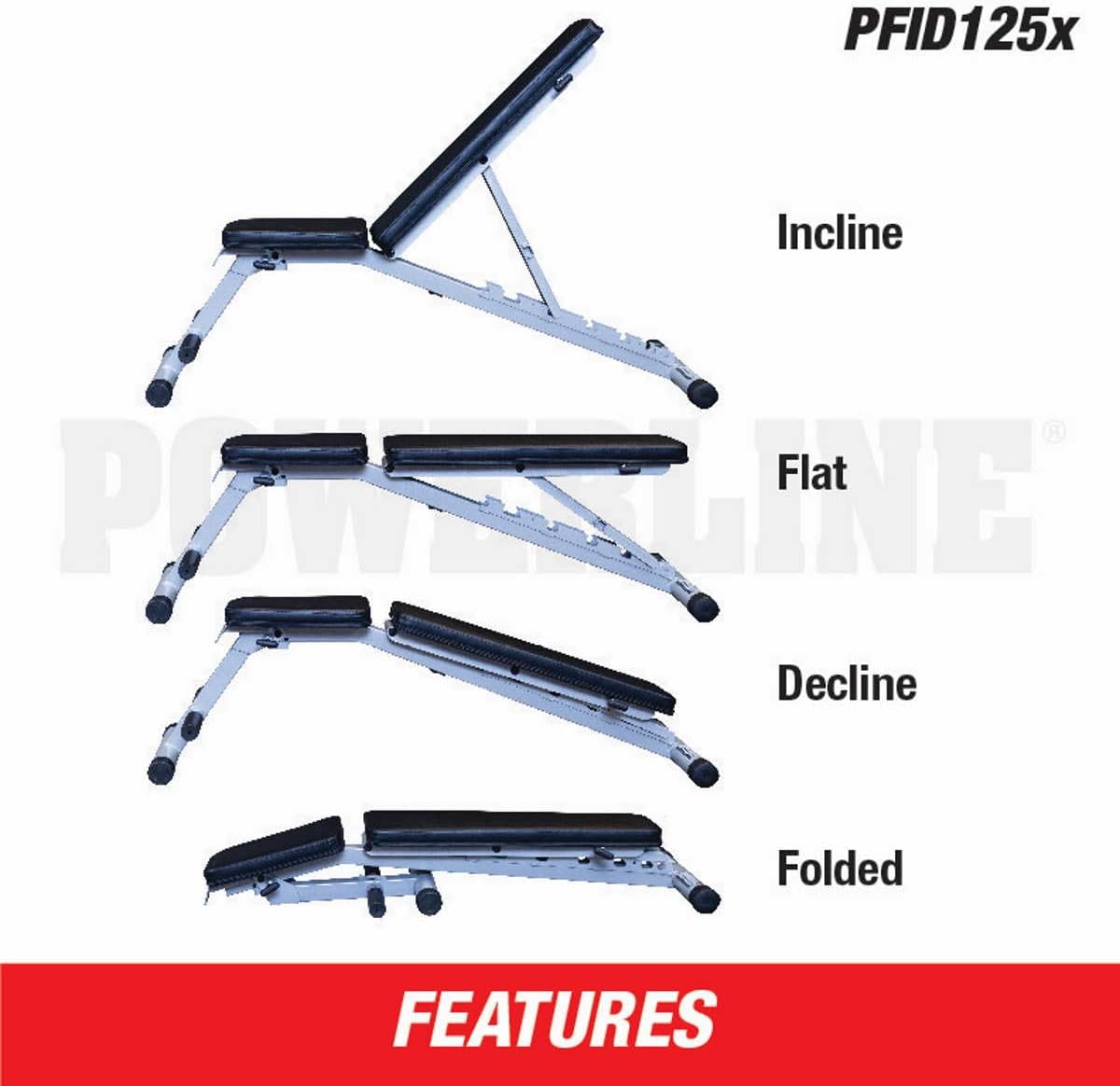 Body Solid PFID125X Powerline Multi-Bench – Folding Adjustable Weight Bench