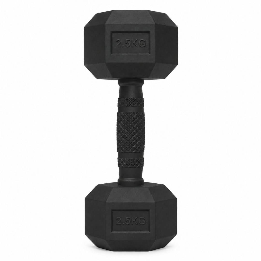 Liftdex Rubber Hex Dumbbell Set Combo (2.5kg, 5kg, 7.5kg & 10kg)