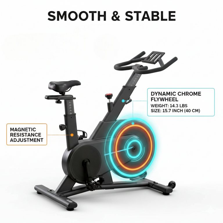 Marshal Indoor Magnetic Stationary Bike with Bluetooth
