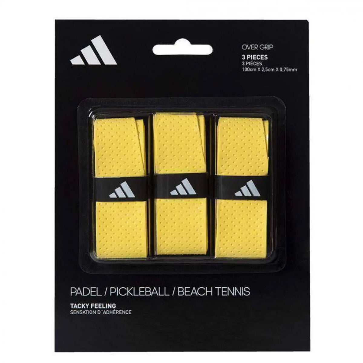 Adidas Padel Overgrip 3 Pack, Perforated Yellow