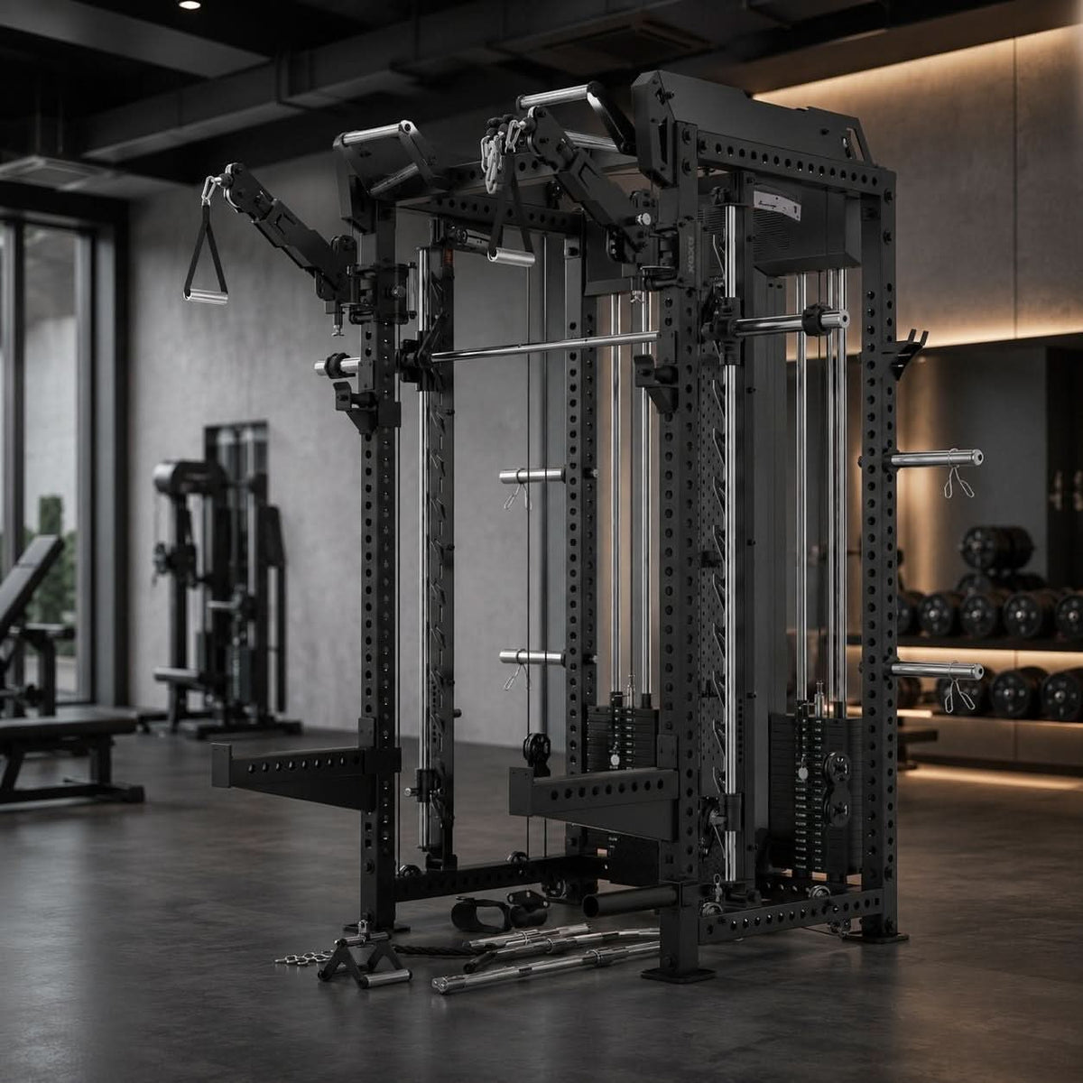 Axox Fitness R7 Pro Functional Trainer with Adjustable Bench – Multi-Function Home Gym Machine