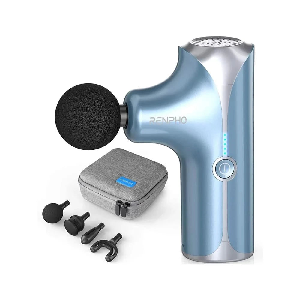 Renpho Handheld Portable Electric Body Massager?Deep Tissue Percussion Muscle Massage Gun for Athletes with 5 Speeds, Ultra Small & Quiet Massagers for Home Office Gym Blue