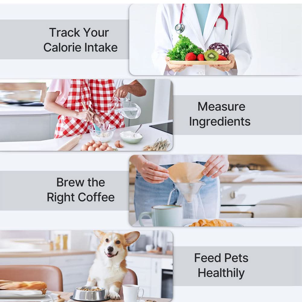 Renpho Smart Food Scale, Digital Kitchen Scale for Food Ounces and Grams, Coffee Weight Scale with Nutritional Calculator APP for Keto, Macro, Calorie, Weight Loss, Precise Graduation, Stainless Steel