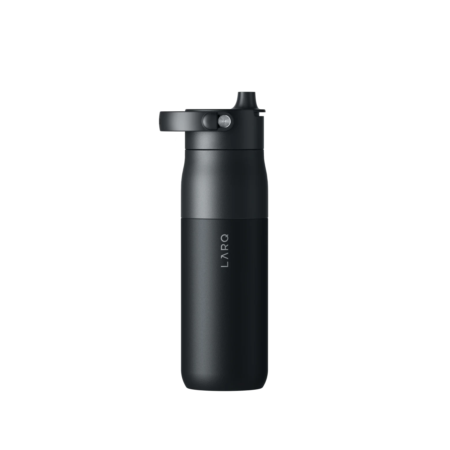 Larq Bottle Purevis 2, UV Water Purifier with Self-Cleaning + App Hydration Tracking, Insulated Stainless Steel Water Bottle Obisidian Black