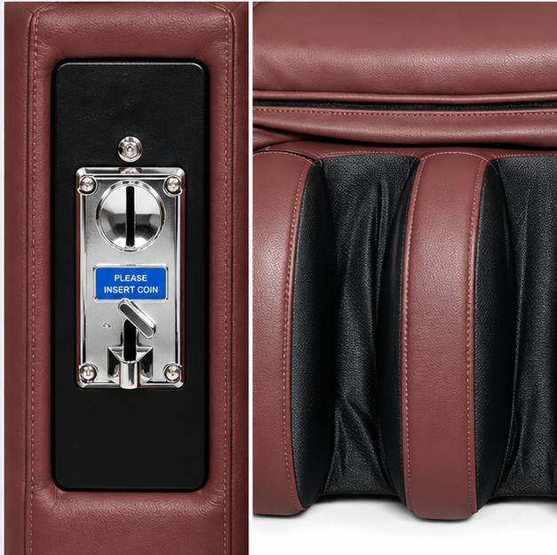 TA Sport Coin-Operated Massage Chair TS-836, Burgundy