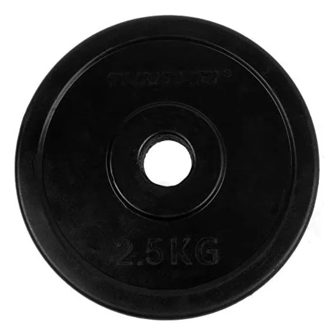 MF Black Rubber Plate 25 mm bore, 2.5 Kg to 20Kg, Sold as Piece 10 Kg