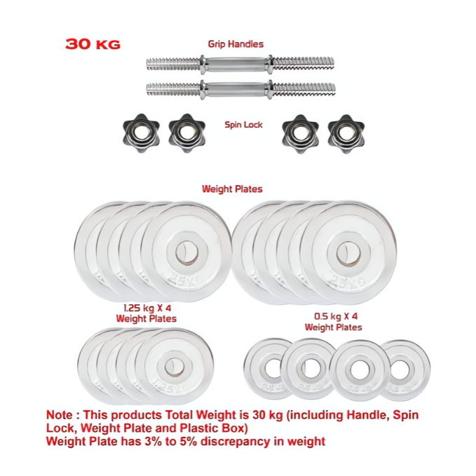 MF Adjustable Chrome Dumbbell Set, 30KG