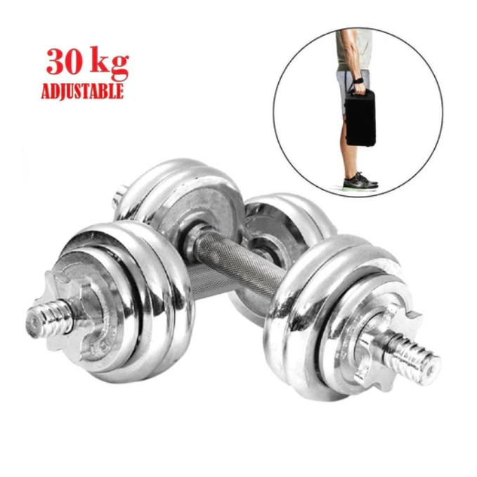 MF Adjustable Chrome Dumbbell Set, 30KG