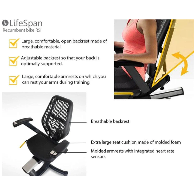 LifeSpan Fitness R5i Self-Generating Light-Commercial Recumbent Bike