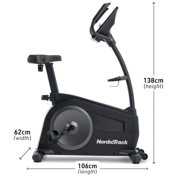 NordicTrack New GX LE Upright Bike | 26-Level Silent Magnetic Resistance | 5" LCD Display & Tablet Shelf | Bluetooth & USB-C Charging | Ergonomic Seat & Foot Pedals | 9kg Flywheel