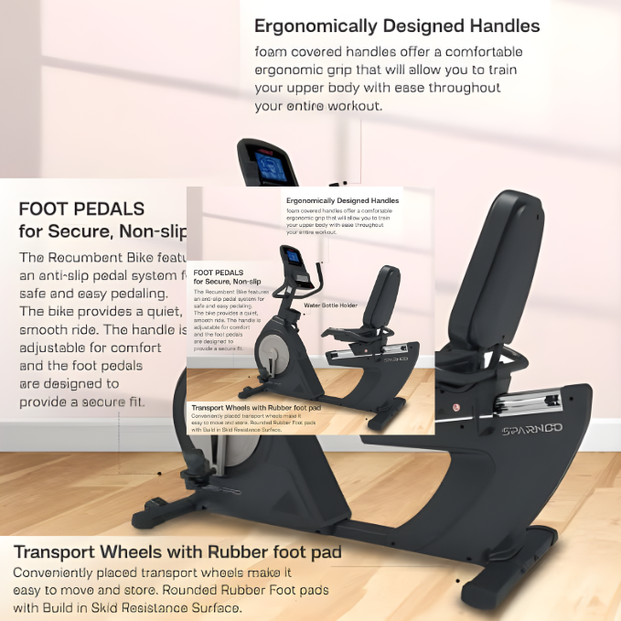Sparnod Fitness Commercial Recumbent Bike, SRB-340