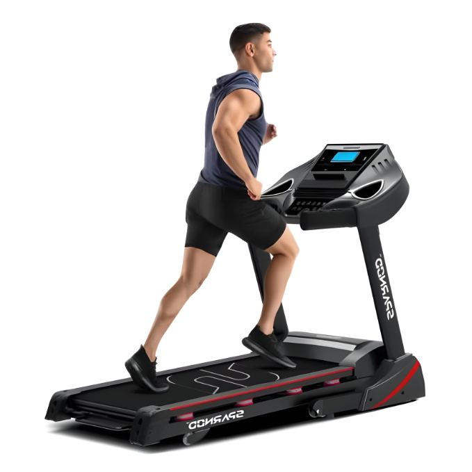 Sparnod Fitness, (2 HP DC Motor) foldable Sturdy treadmill with shock absorption, STH-3400