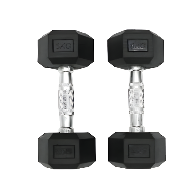 Ta Sports, Hex Vinyl Dipping Dumbbell 5Kg X 2Pc, Db2121, Black