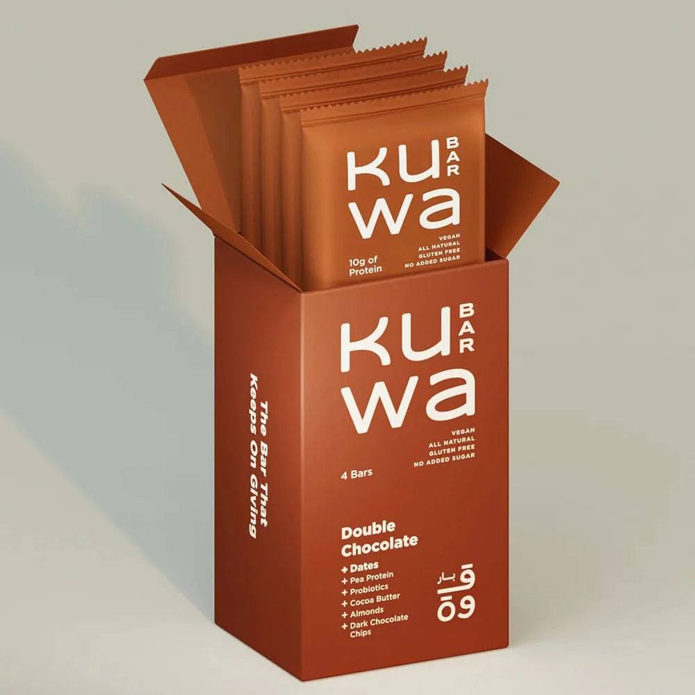 Kuwa All Natural Protein Bars (Pack of 4) Double Chocolate