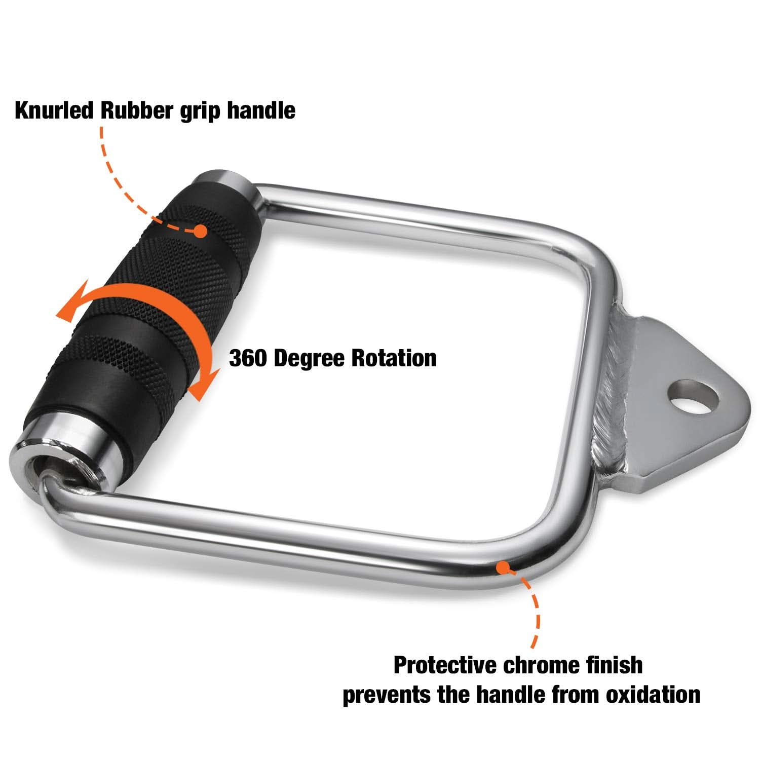 1441 Fitness Lat Attachment - D-Handle Cable Attachment - Pulley Cable Machine Attachment