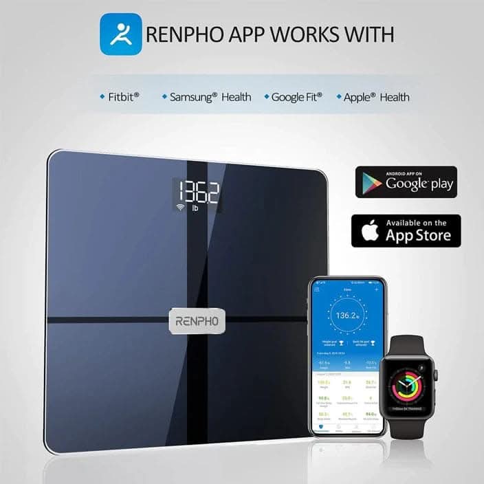 Renpho WiFi Scale for Body Weight, Smart Digital Bluetooth Weight Scale Tracks 13 Metrics, Bathroom Body Fat Scale 13 Health Monitor with Smart App, Elis Aspire