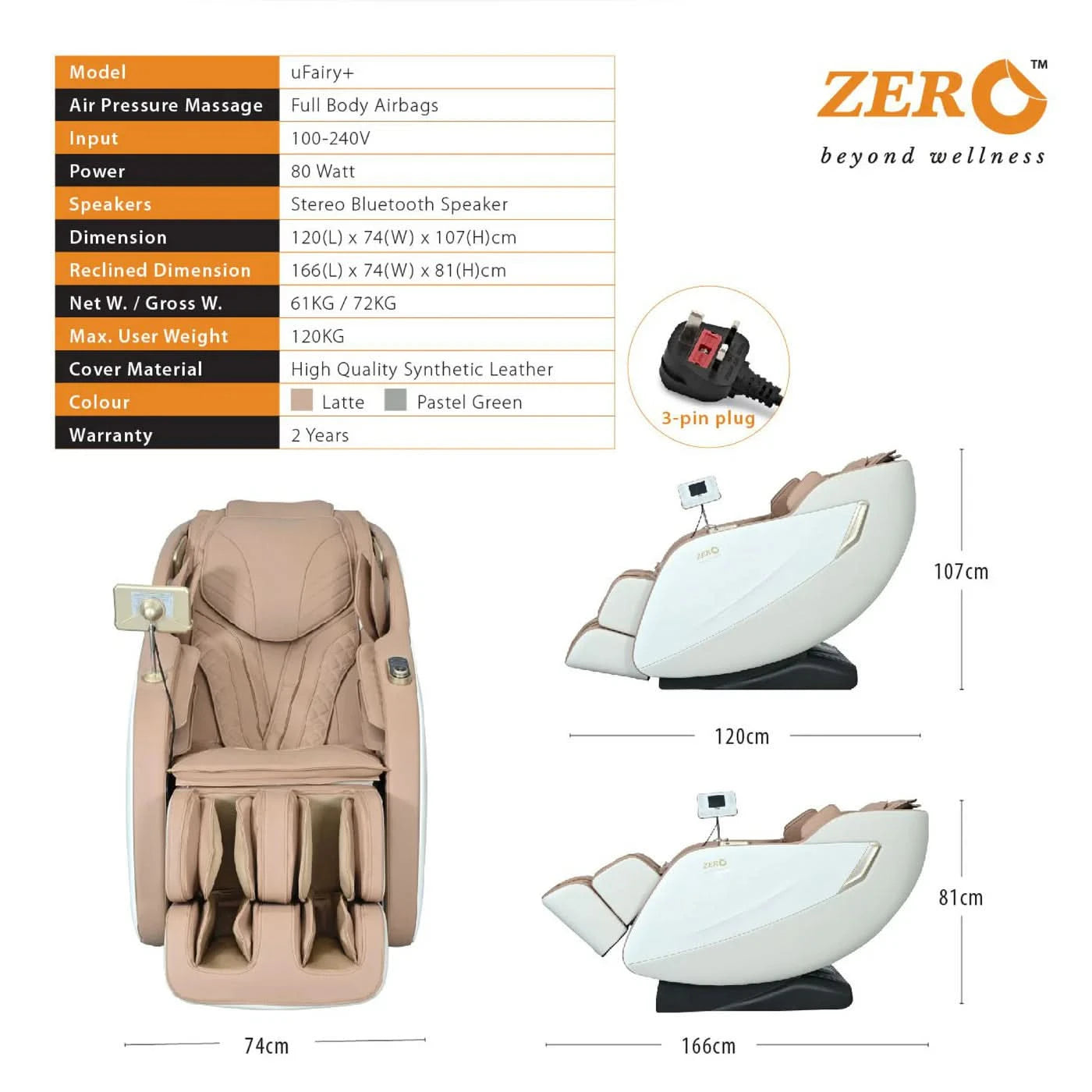 Zero HealthCare U-Fairy Plus Massage Chair
