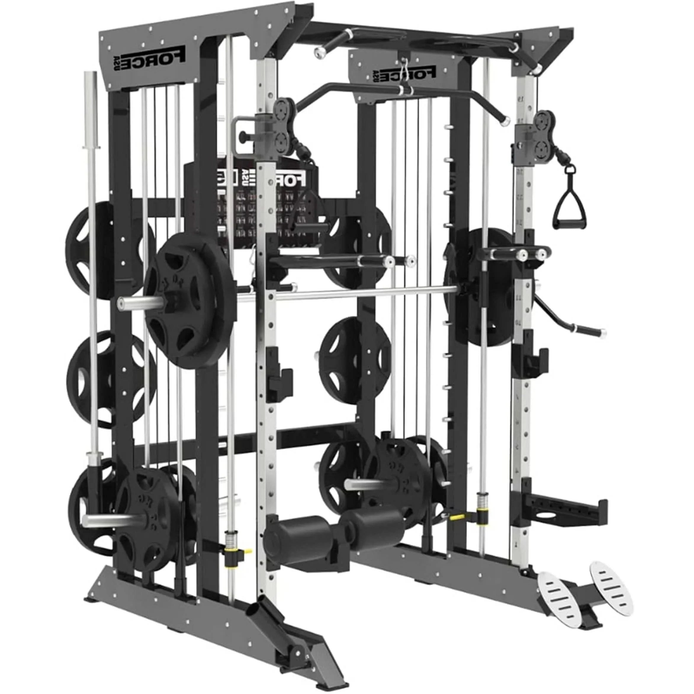 Force USA F50 All-In-One Trainer (Plate Loaded) – Includes 15kg Olympic Barbell & Cable Pulley System