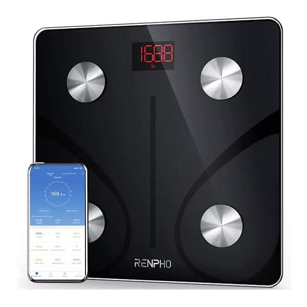 Renpho Smart Scale for Body Weight Health Analyzer With Smart App 4 high sensitive electrodes 13 Body Composition Black