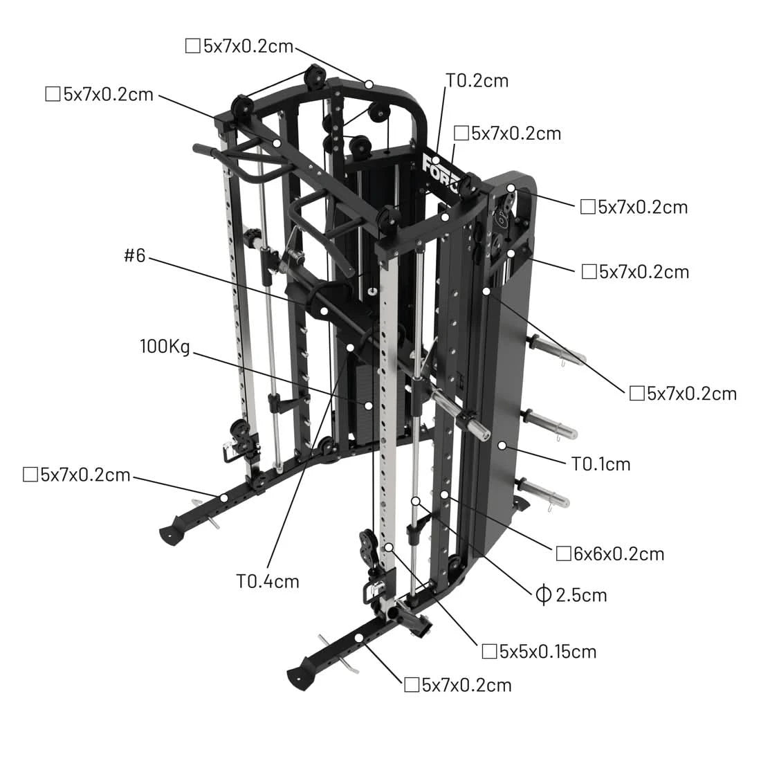 Force USA G6 All-In-One Trainer with Upgrade Kit – Smith Machine, Power Rack & Functional Cables