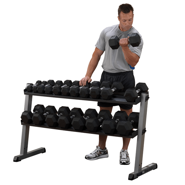 Body-Solid 60" 2-Tier Dumbbell Rack, GDR60 - Athletix.ae