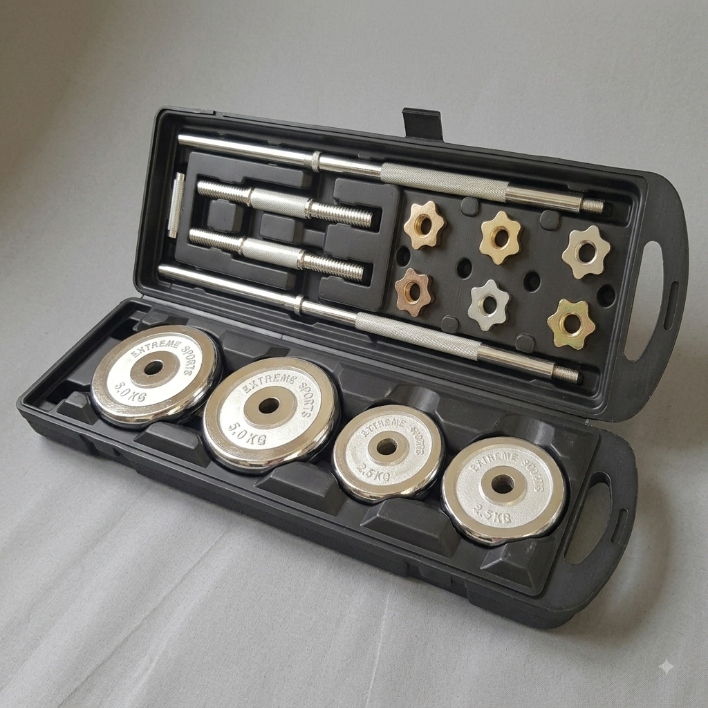 Extreme Sports Adjustable Chrome Dumbbells – 50kg Weight Set